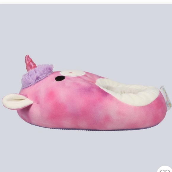•SQUISHMALLOWS•NWT LOLA THE UNICORN PLUSH SLIPPERS SHOE SIZE 11/12 BERRY PURPLE - Picture 3 of 9